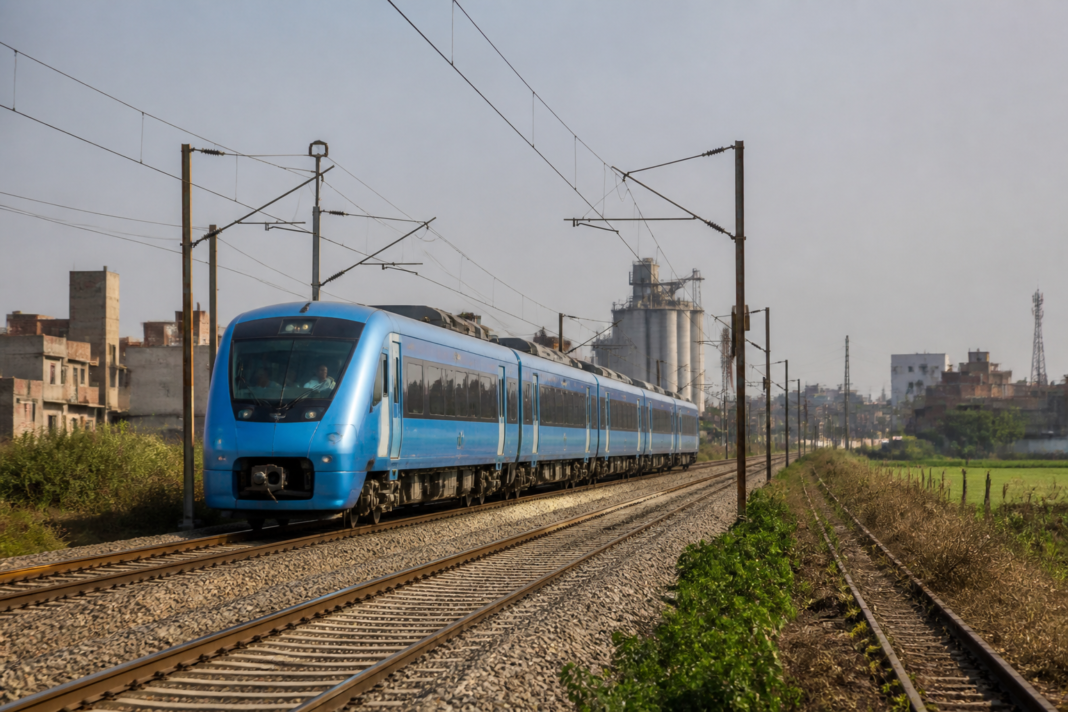 Hydrogen train operating on the Jind–Sonipat route in Haryana