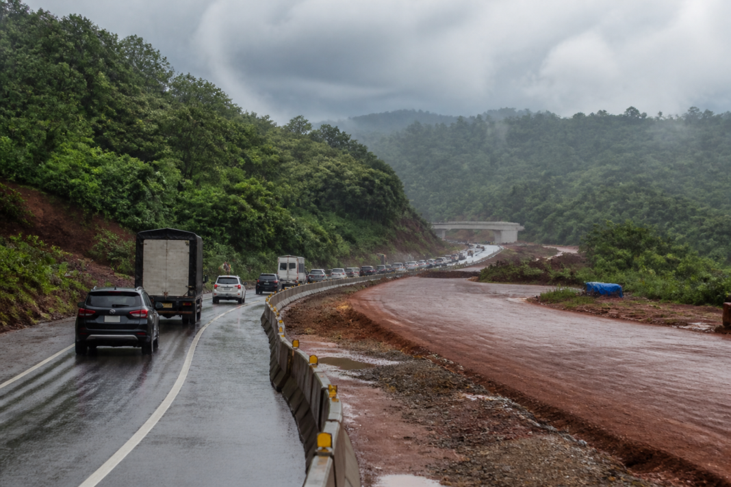 Mumbai-Goa Highway construction and unfinished road section in Maharashtra