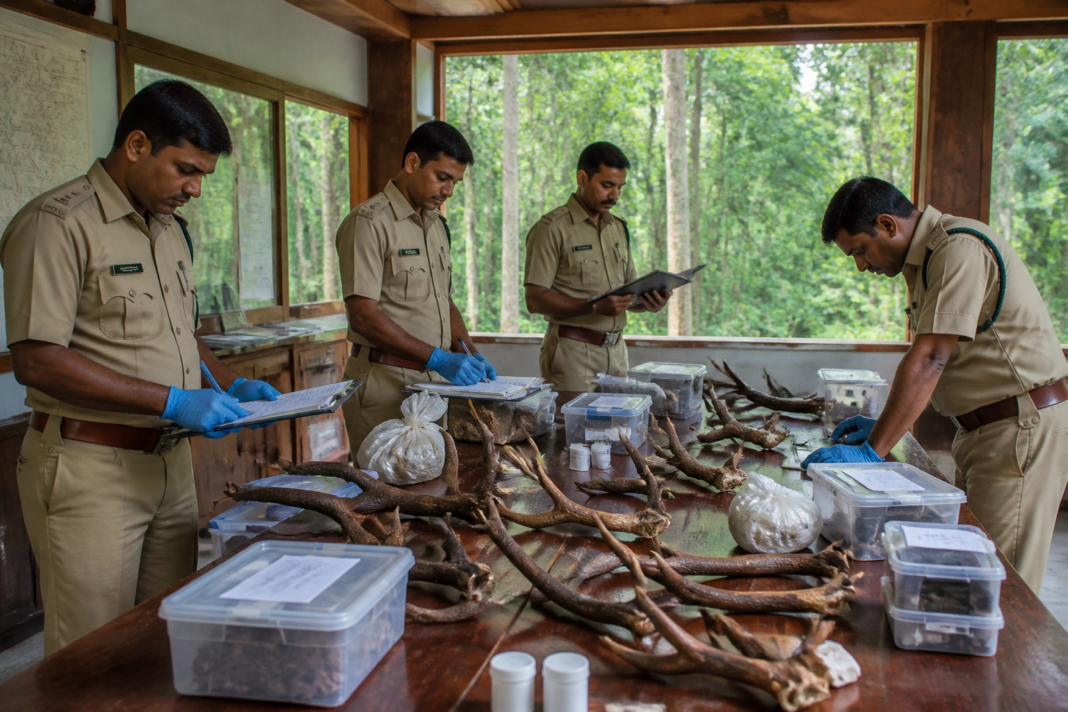 North Bengal wildlife body parts being catalogued by forest officials for planned disposal