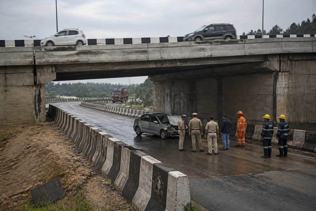Bengaluru-Mysuru Expressway flyover near Mandya after a fatal car crash