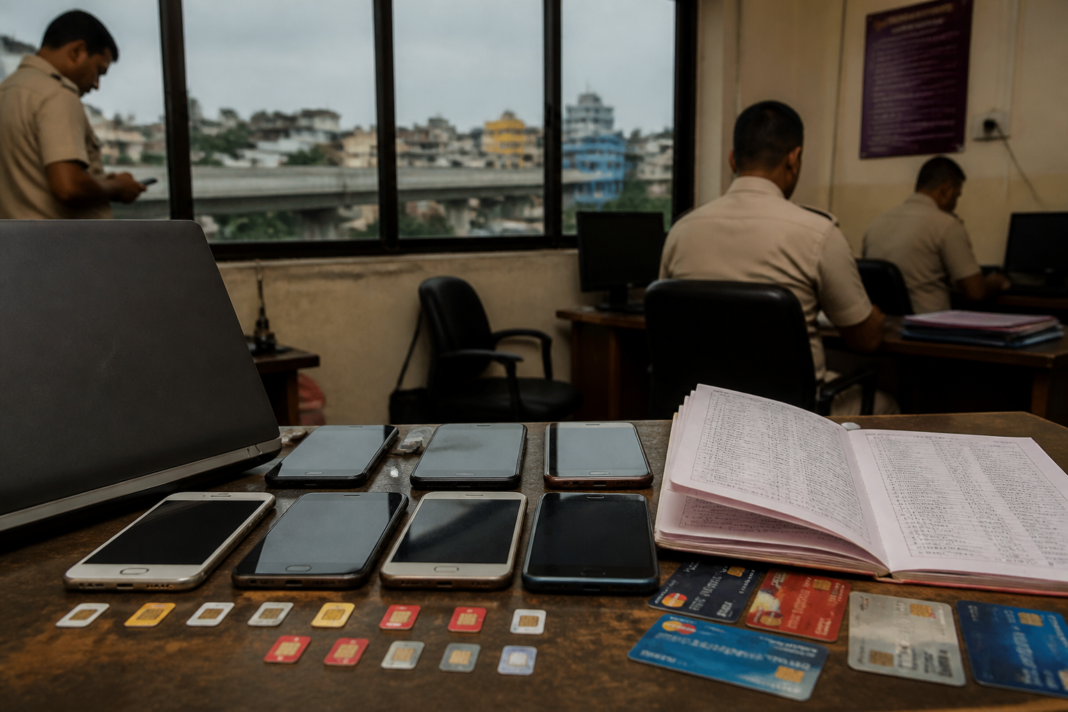 Police-seized devices linked to an AI lottery scam in Dankuni