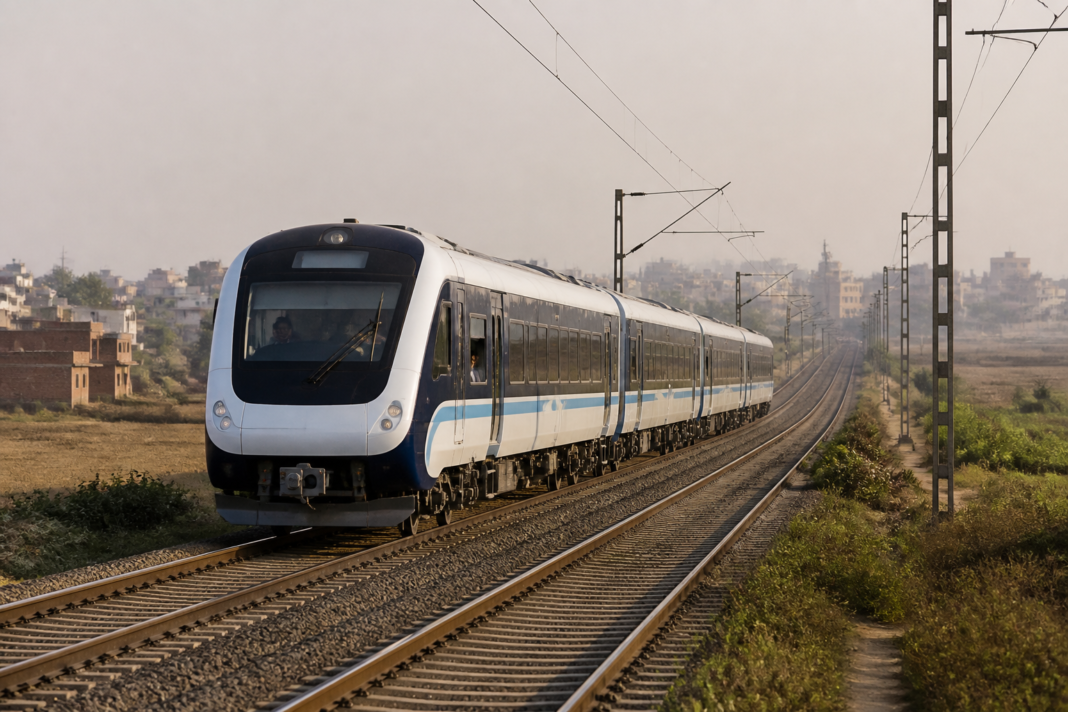 Hydrogen train India service operating on a railway route near Haryana