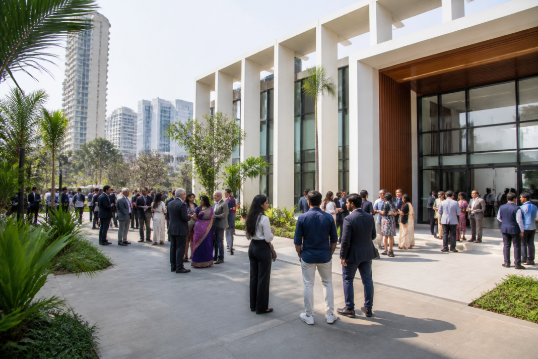 UWA India campus Mumbai inauguration with officials and university representatives