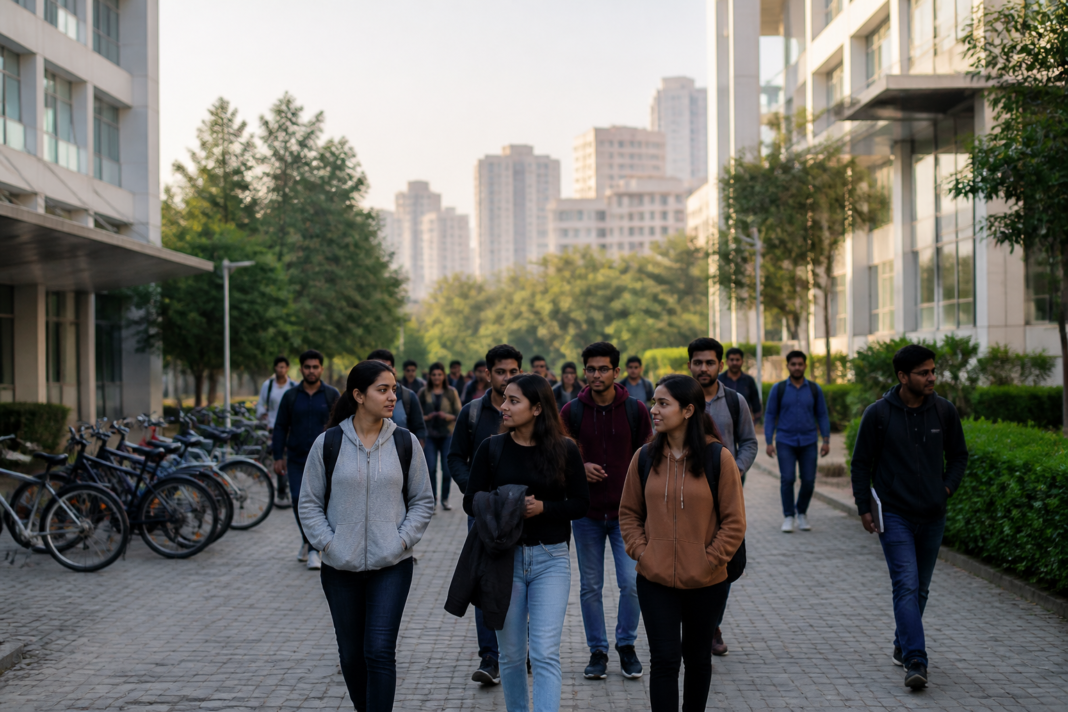 Maharashtra engineering admissions students at a university campus in Pune
