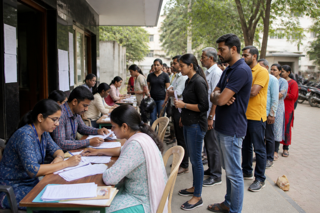 Bengaluru electoral roll revision campaign at a city polling station