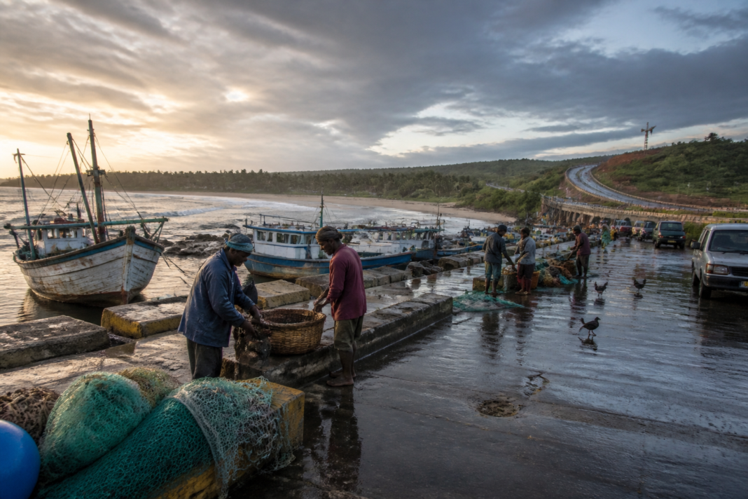 Karnataka coastal development projects linking a beach, fishing harbour and new urban infrastructure