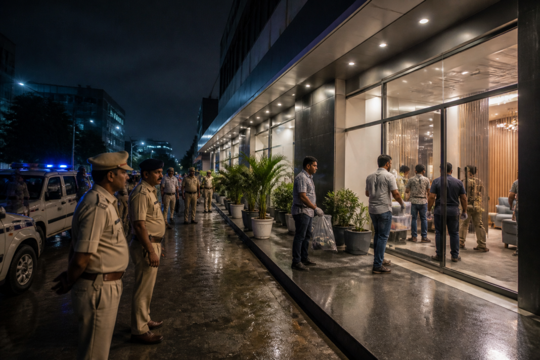Gurugram spa raid by police and officials at a commercial mall in Sector 90