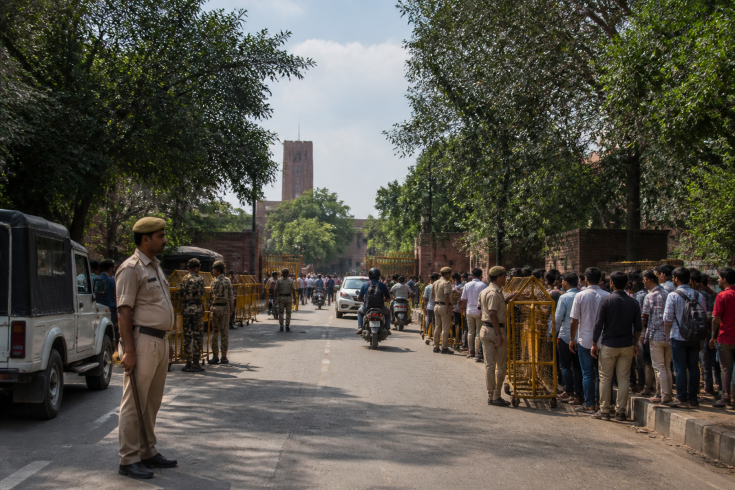 DUSU election counting amid security and traffic restrictions at Delhi University campus