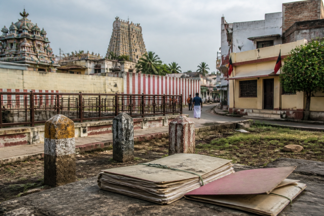 Srirangam temple land dispute involving a contested property and political party office
