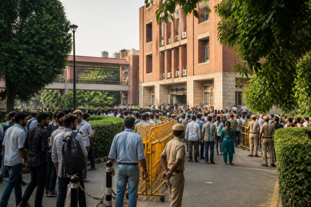 DUSU election results 2026 counting and security arrangements at Delhi University campus