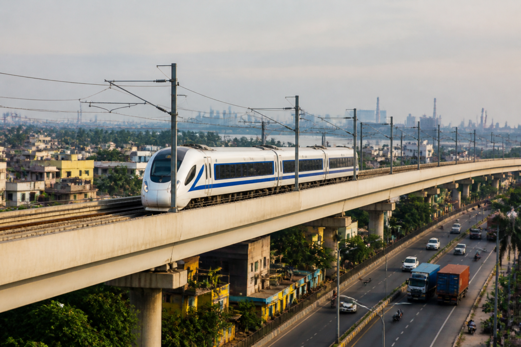 South Bengal RRTS proposal showing a rapid train corridor linking Kolkata with regional cities
