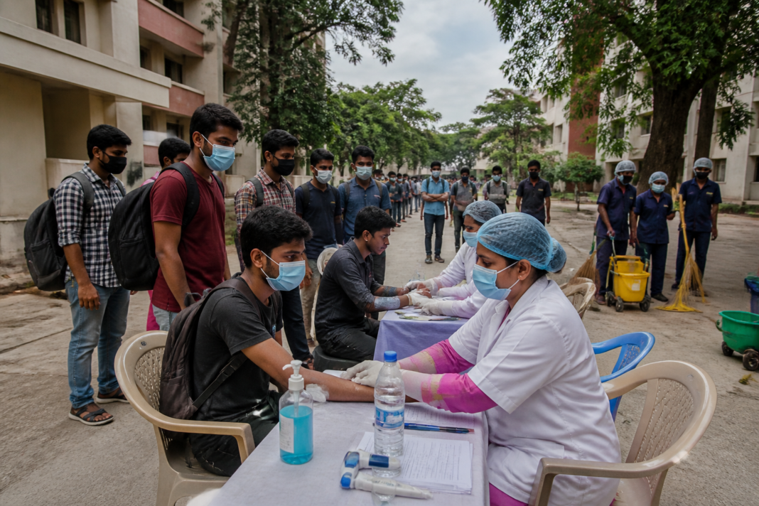 Anna University fever cases prompt a medical screening camp and sanitation drive at the Guindy campus.