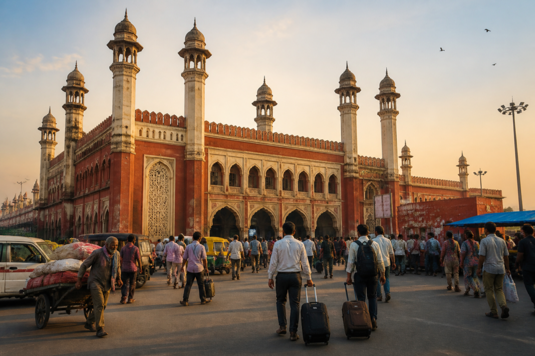 Old Delhi Railway Station, a historic railway building serving modern passengers in Delhi