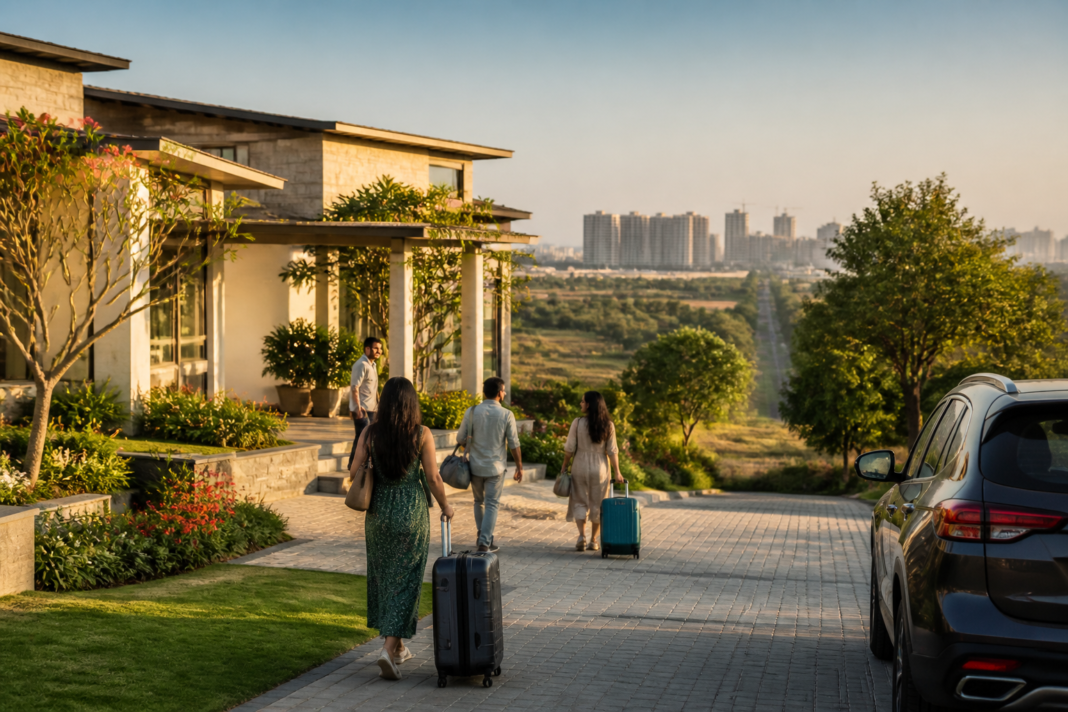 SaffronStays South India expansion shown through a luxury villa near a major Indian city
