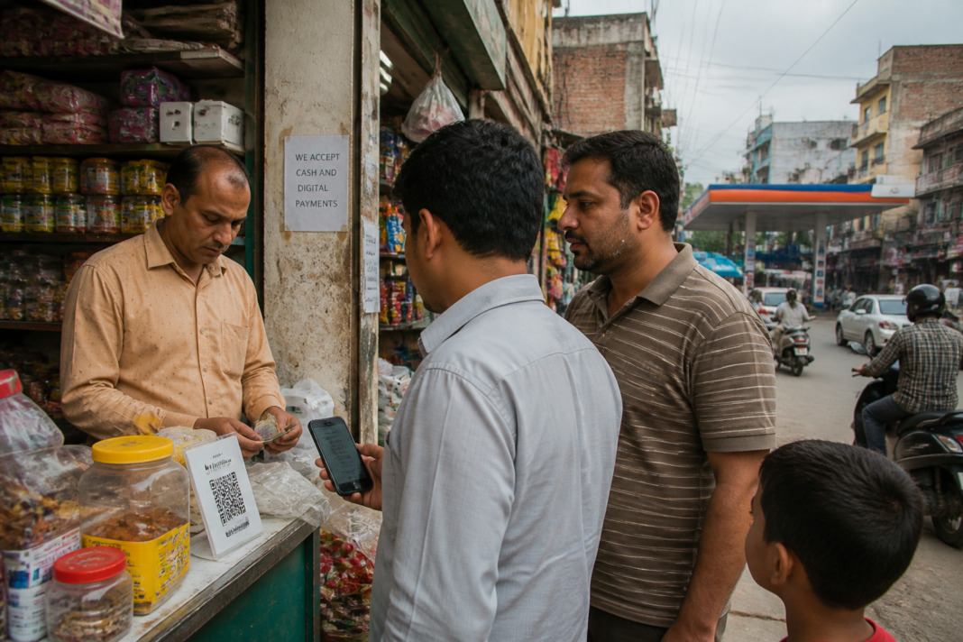 UPI MDR concerns displayed on a Ghaziabad shop poster as merchants consider cash payments
