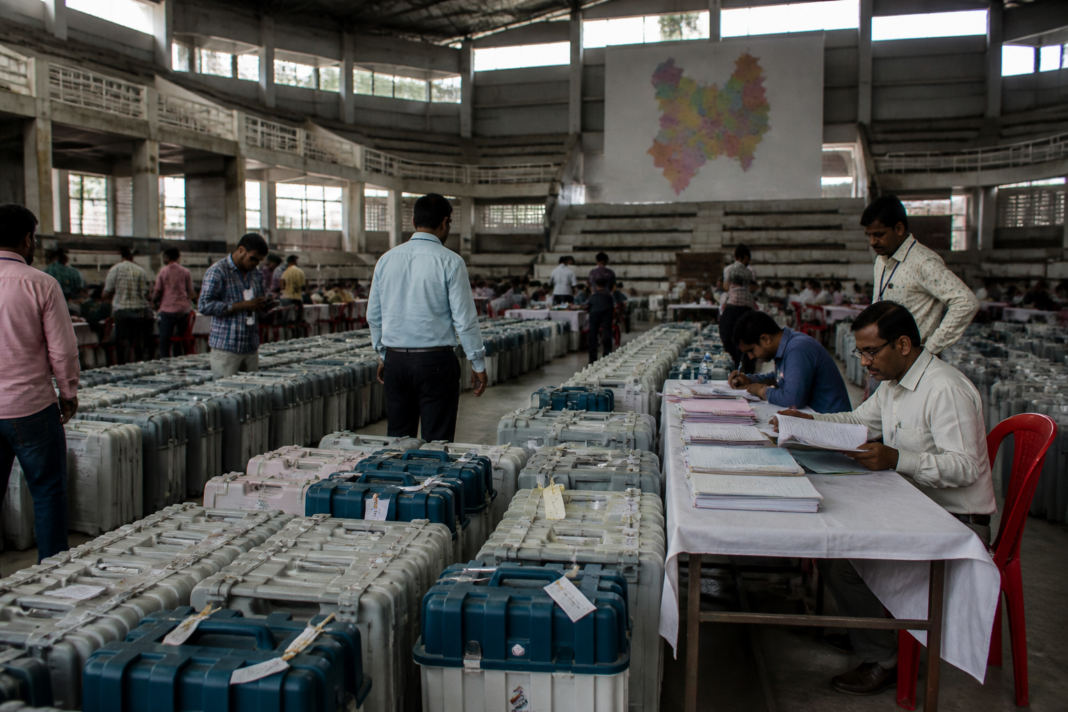 Howrah municipal election preparations with civic ward maps and voting equipment