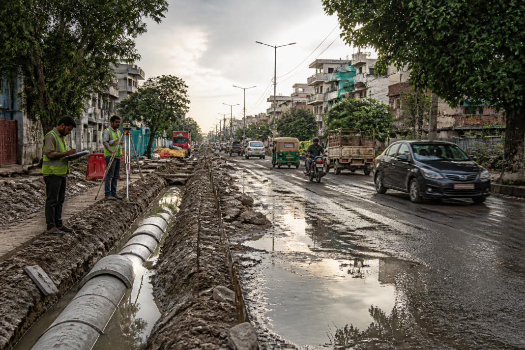 Burari road upgrade planned along a Delhi corridor with drainage and road works.