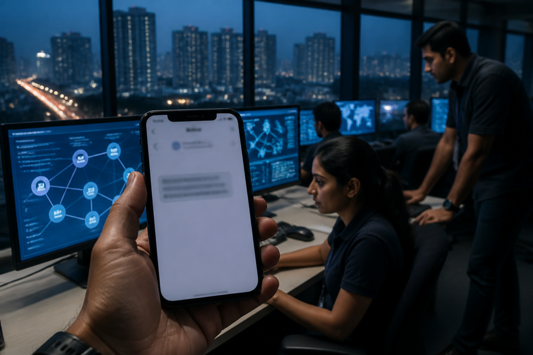 SMS header misuse investigation involving fraudulent messages and disrupted OTP alerts in Hyderabad