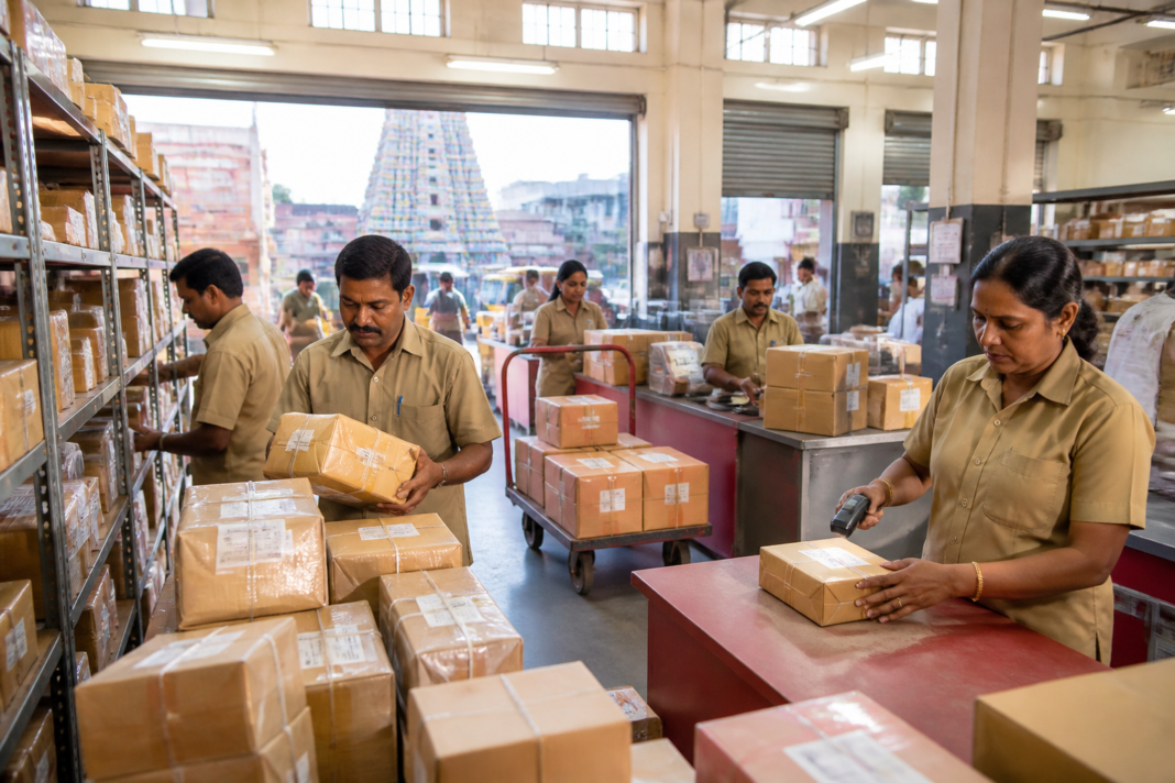 Postal e-commerce network supporting local producers and parcel logistics in Madurai