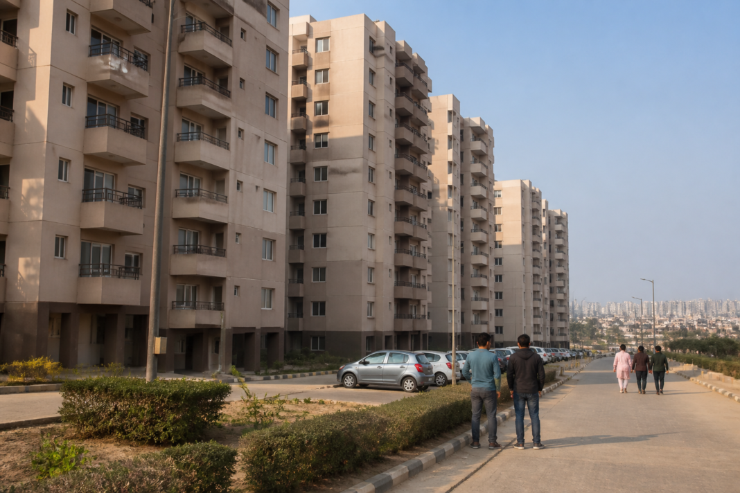 DDA Karmayogi Awas Yojana flats in Narela, Delhi, offered under a discounted housing scheme.