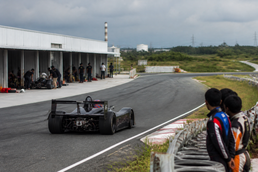 Tamil Nadu motorsport track with cars and engineering facilities in Coimbatore