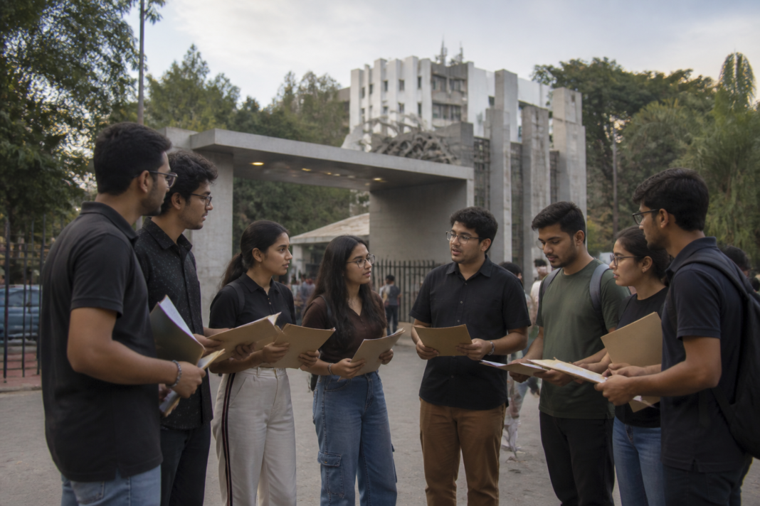IIT Bombay student demands displayed during a protest on the Powai campus