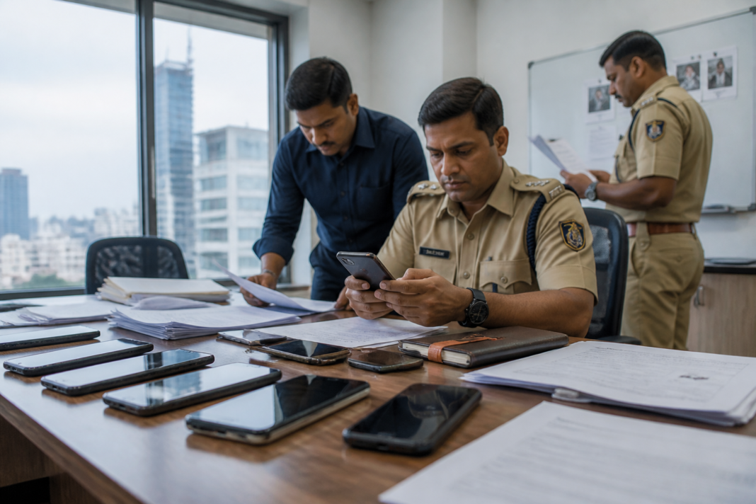 Bengaluru cyber fraud investigation involving police evidence and digital banking devices