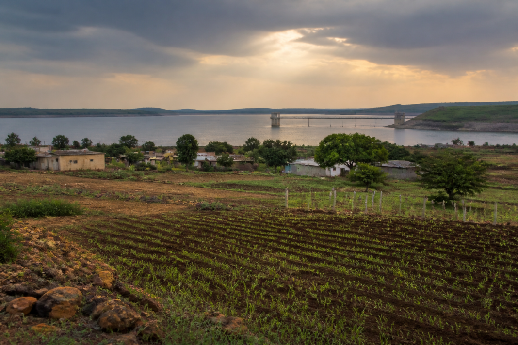 Upper Krishna Project Phase 3 land acquisition area near the Almatti reservoir in Karnataka