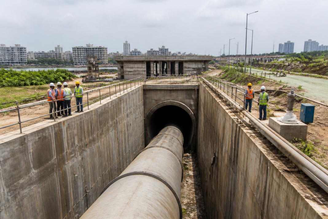 Mumbai water supply tunnel project connecting Pise and Panjrapur facilities