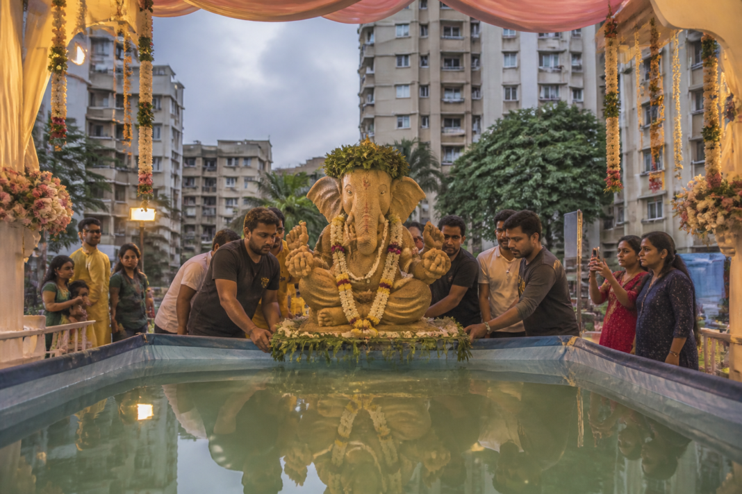Eco-friendly Ganesh idols prepared for mandap immersion in Mira-Bhayandar