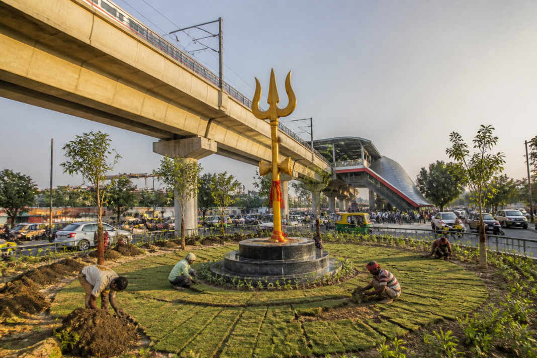 Trishul Park under the Namo Bharat corridor at Meerut Tiraha in Ghaziabad