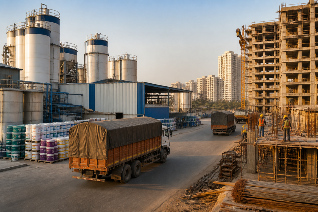 Berger Paints expansion with a paint manufacturing facility and urban construction activity in India