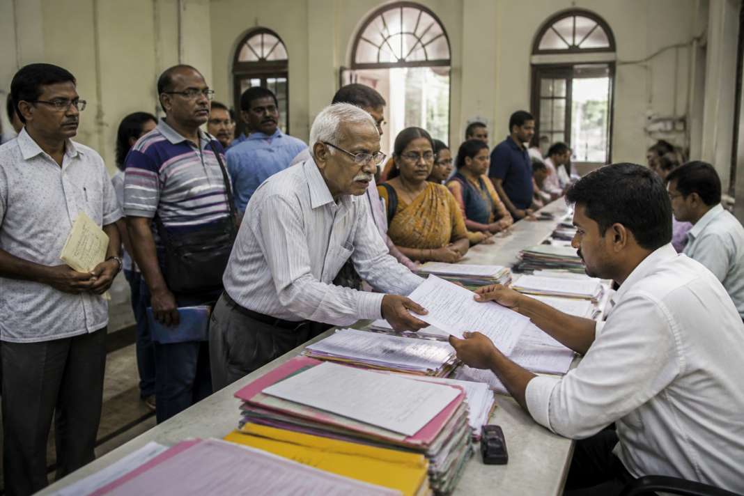 KMC property tax concession notice being processed at a Kolkata municipal tax office