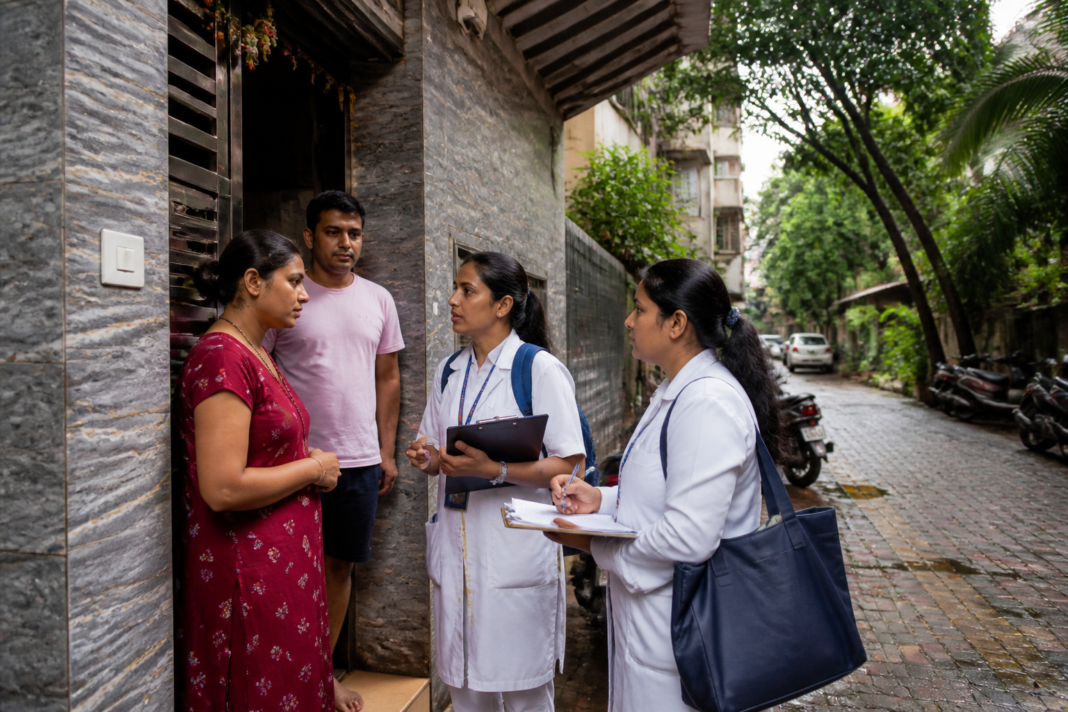Panvel dengue cases prompt a municipal door-to-door fever survey in an urban neighbourhood.