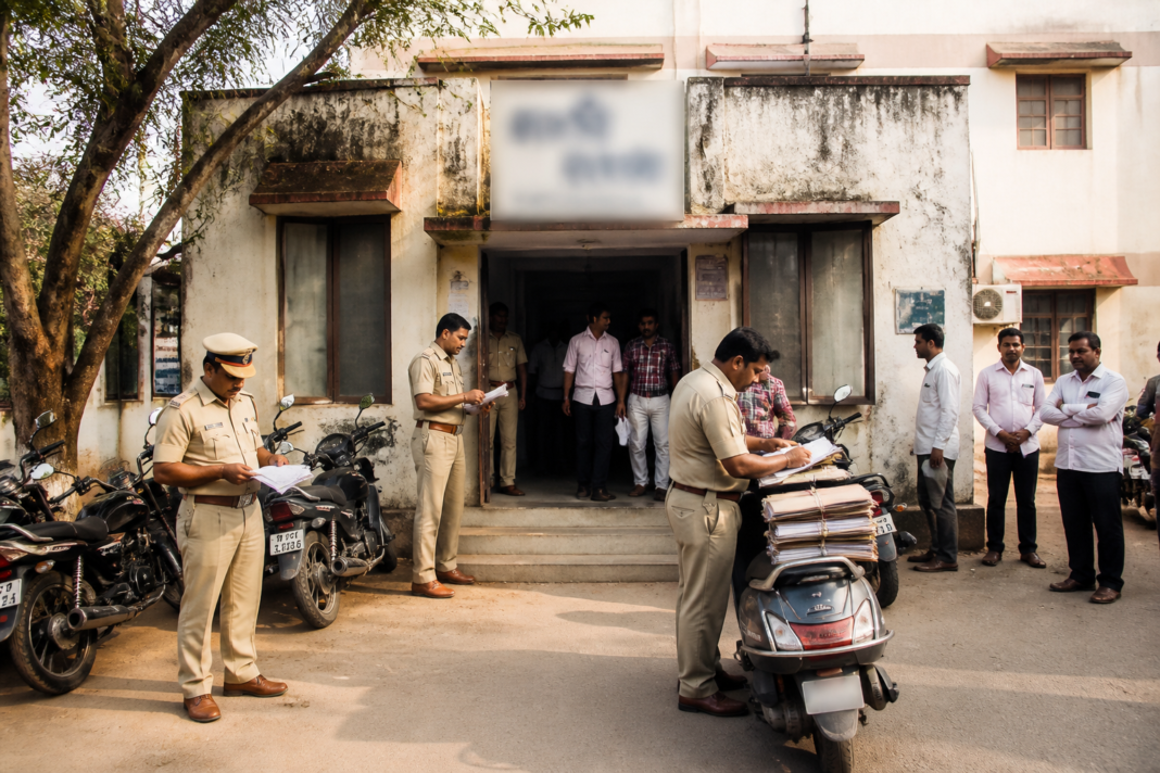 Tamil Nadu municipal office raids at a civic building during an anti-corruption investigation