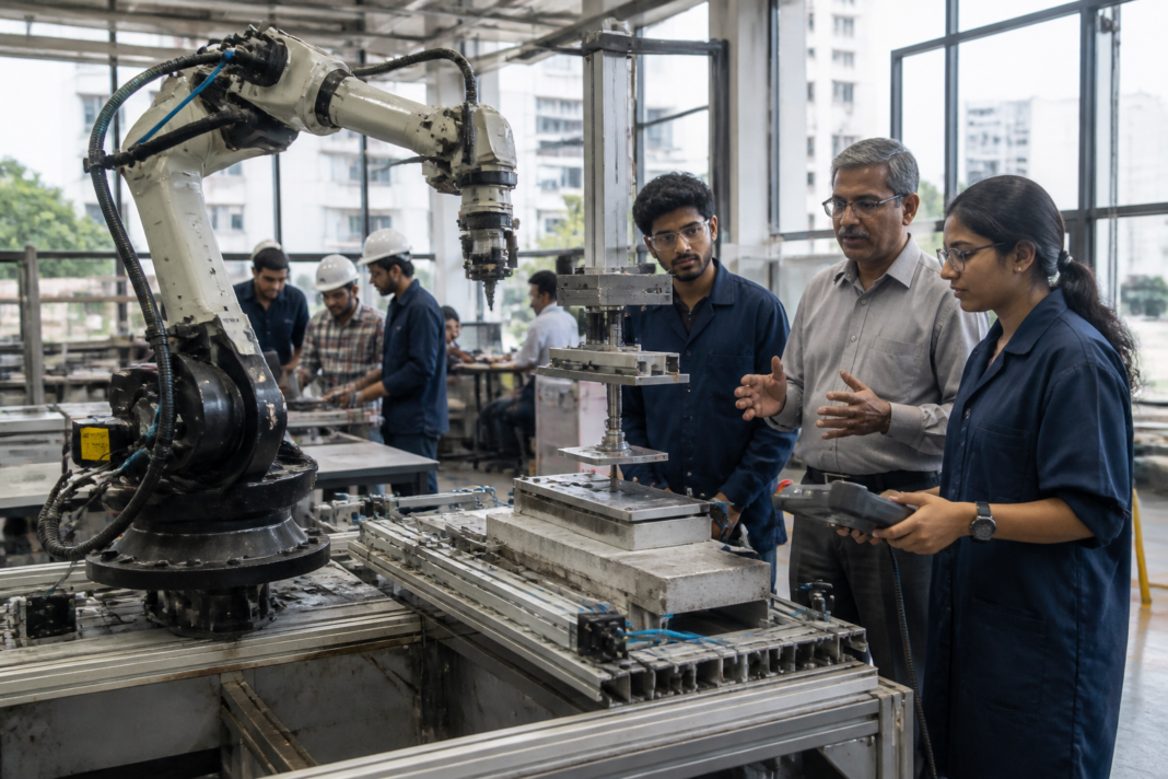 Construction robotics lab at IIT Madras supporting automation research for infrastructure projects