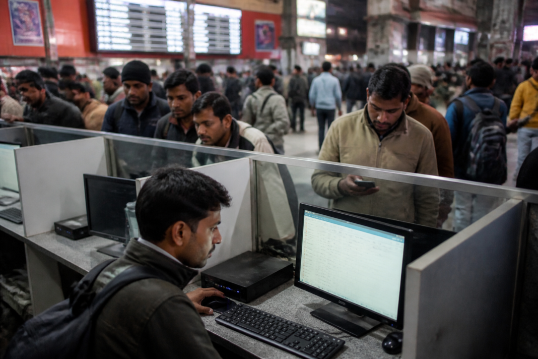 IRCTC ticket booking screen representing AI checks against automated railway reservations