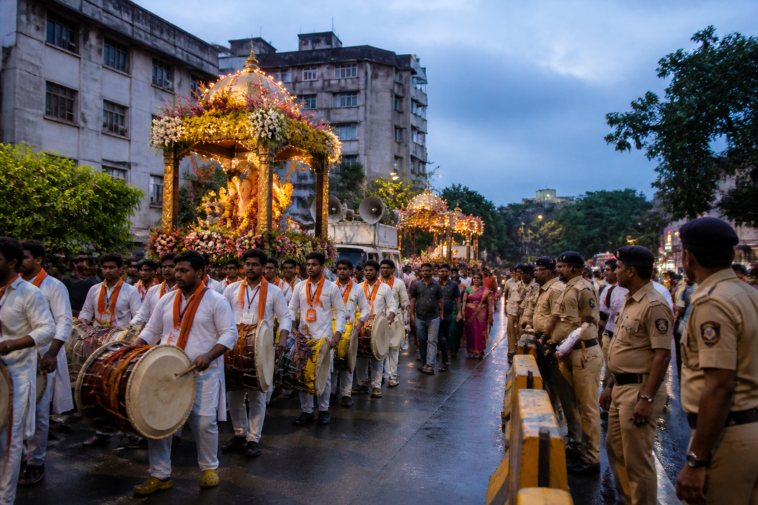Pune noise pollution controls during a religious procession with loudspeakers and police monitoring