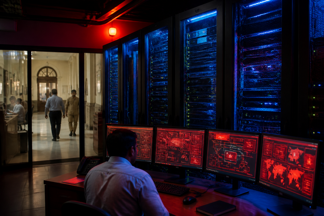 West Bengal data centre cyberattack represented by a secured government server facility in Kolkata