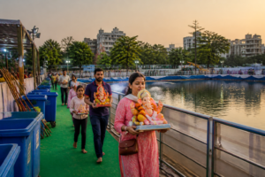 Ganesh immersion ponds in Delhi prepared for organised idol immersion and water-body protection.