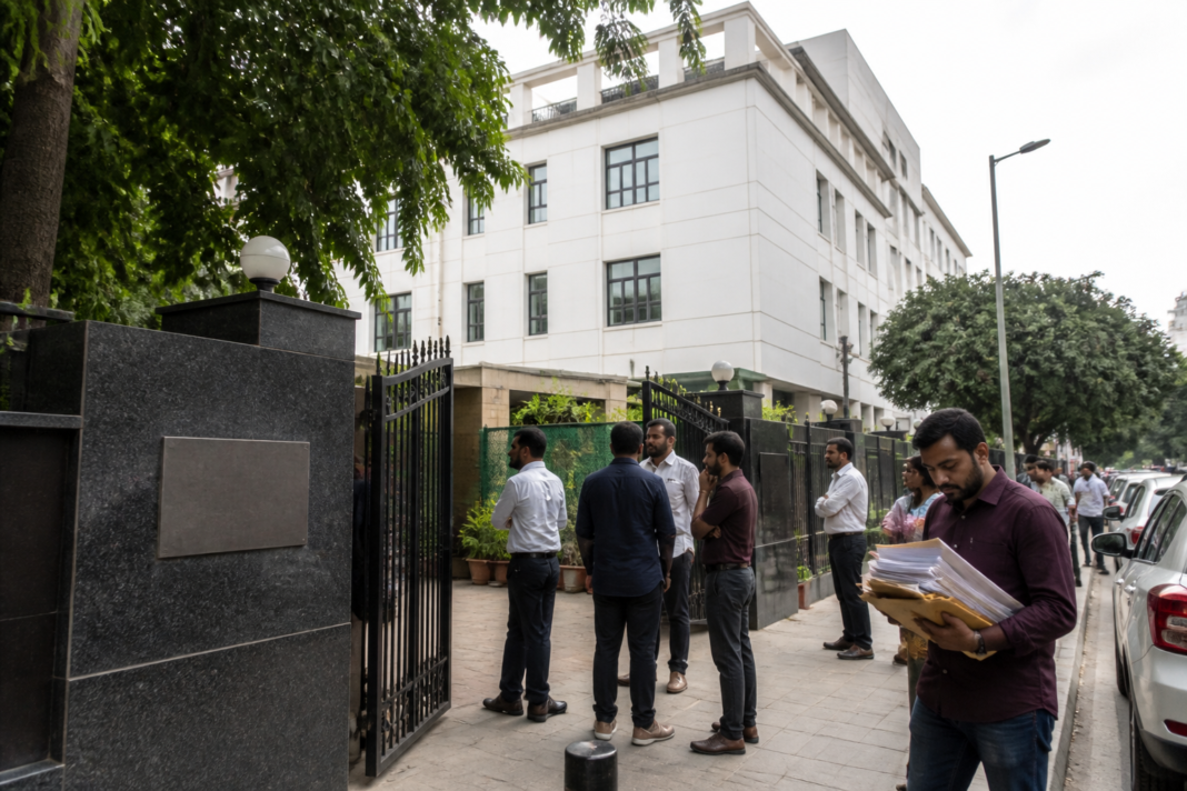 AAP national office in New Delhi at 1, Canning Lane, linked to a registration complaint