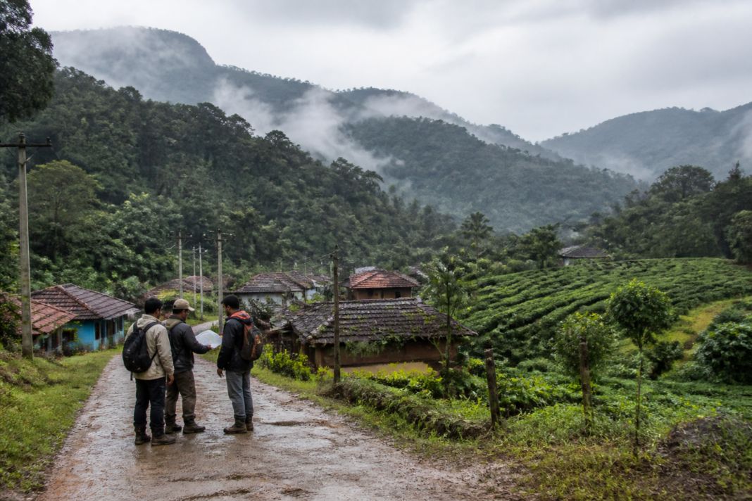 Kasturirangan report survey area in Karnataka's Western Ghats with forest, farms and village homes
