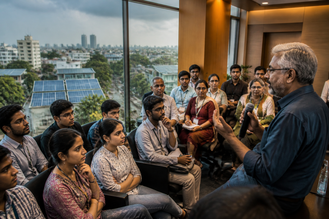 Kolkata climate resilience discussed during a student session on energy saving and solar power