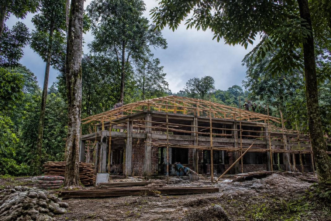 Hollong Forest Bungalow reconstruction site inside Jaldapara National Park