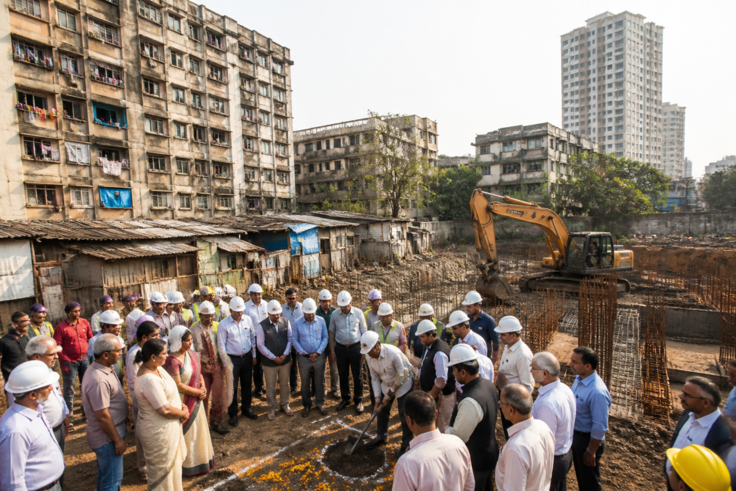 Thane cluster development groundbreaking ceremony at the Siddheshwar Lake redevelopment site