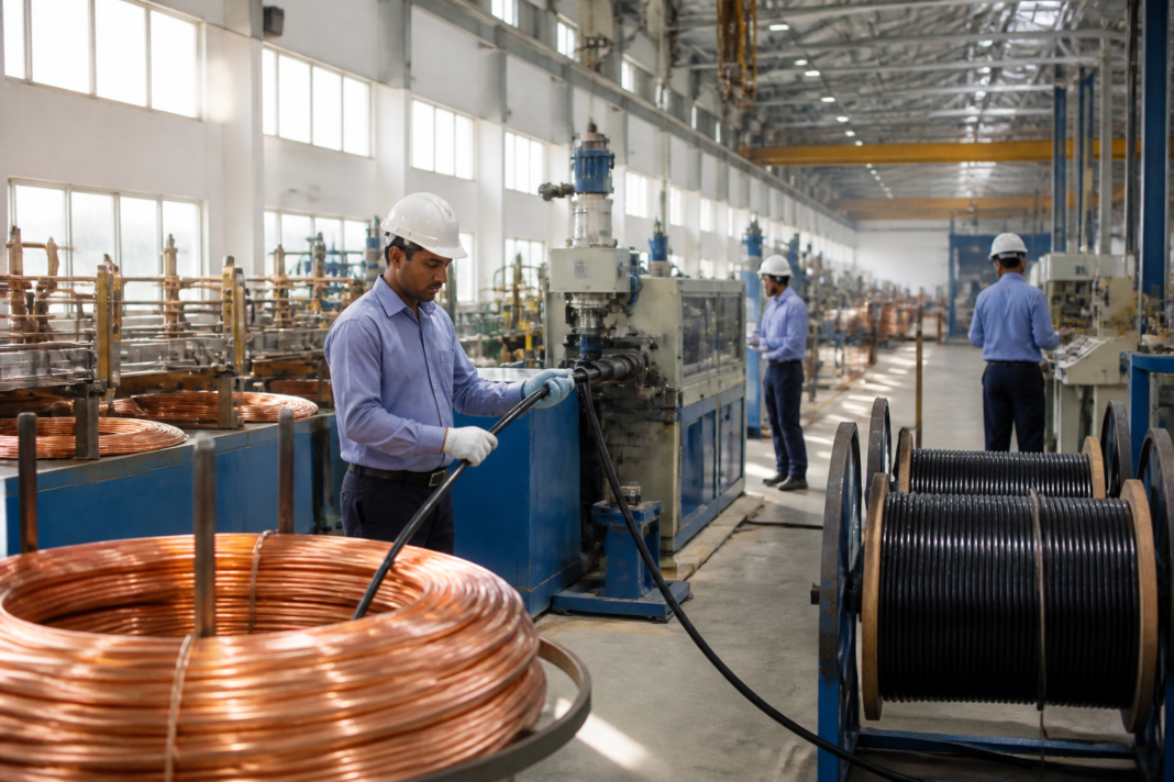 Solar cable manufacturing facility at a Gujarat industrial plant