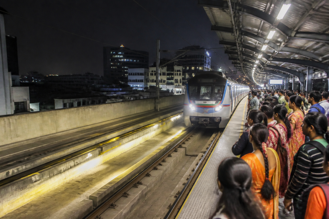 Hyderabad Metro train serving commuters during extended Ganesh immersion services