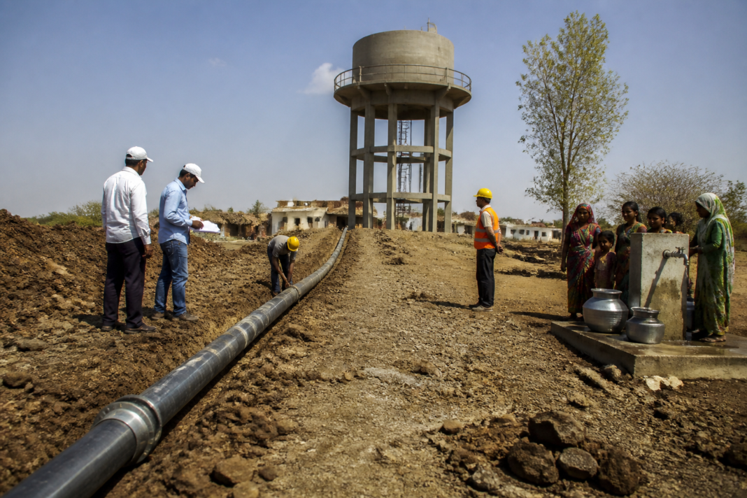 Jal Jeevan Mission Maharashtra water-supply infrastructure in a rural village