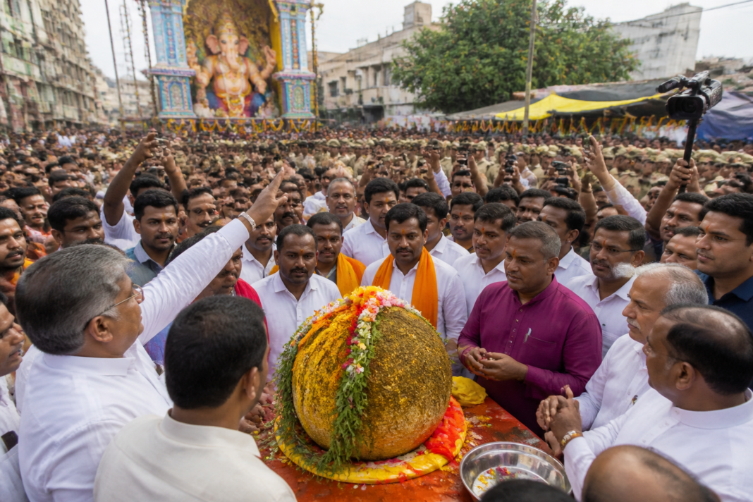 Balapur Ganesh laddu auction and Hyderabad Ganesh procession