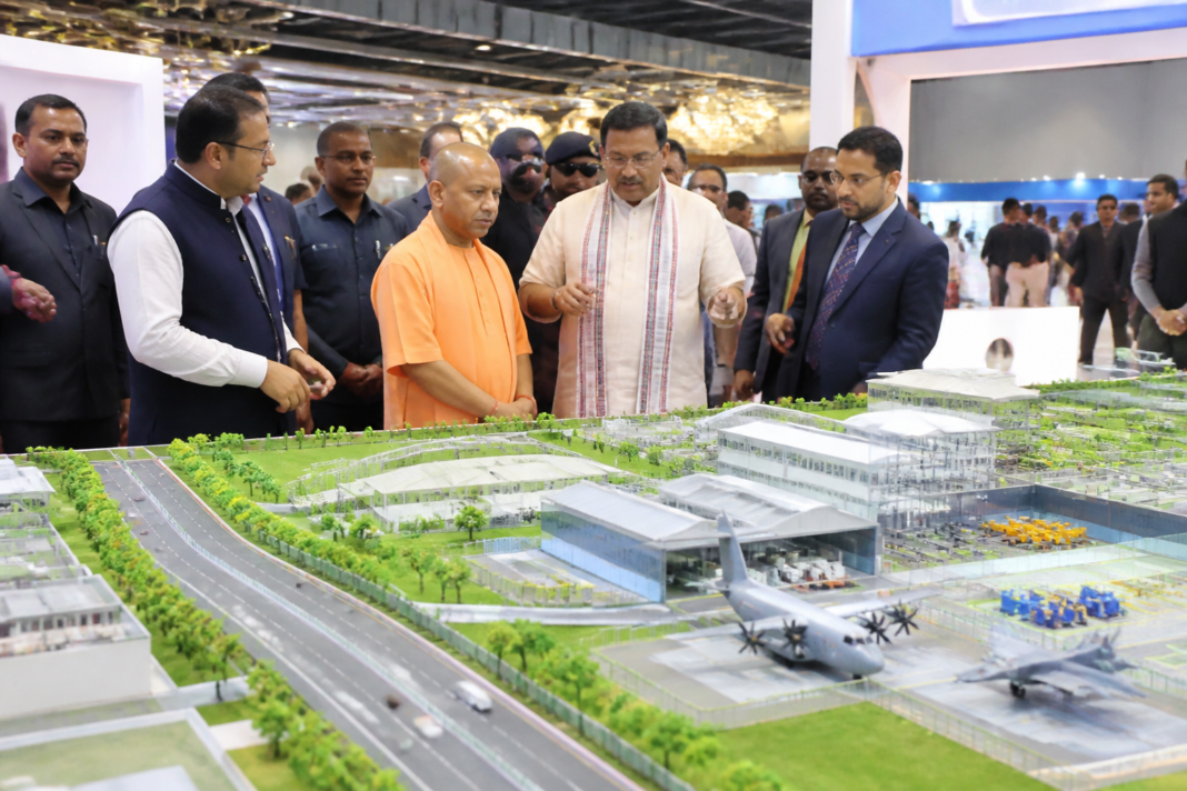 UP Defence Industrial Corridor display at the UPEIDA stall during UPITS-2026 in Greater Noida
